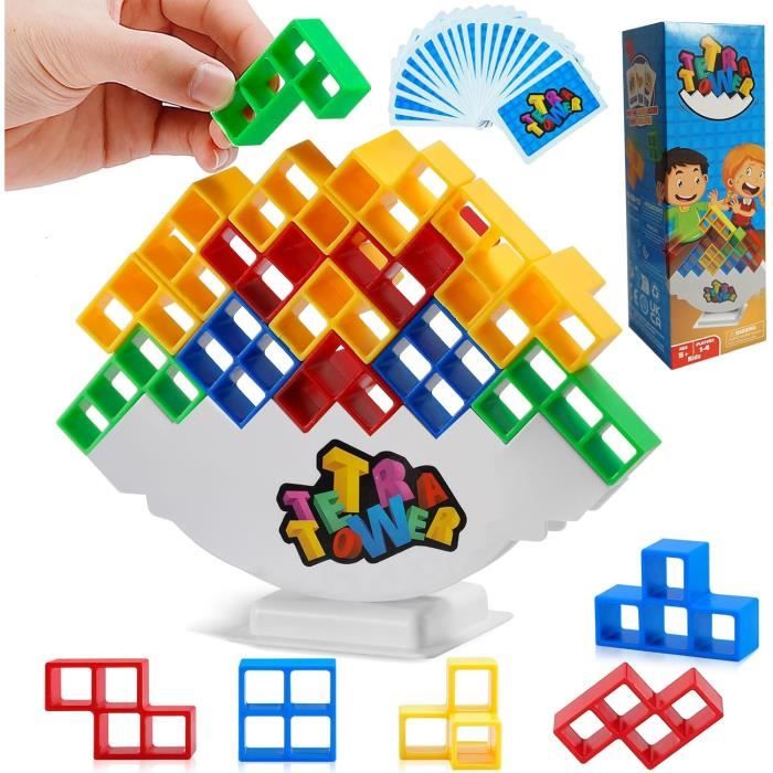 32 Pcs Tetra Tower Balance Stacking Game, Board Game for 2+