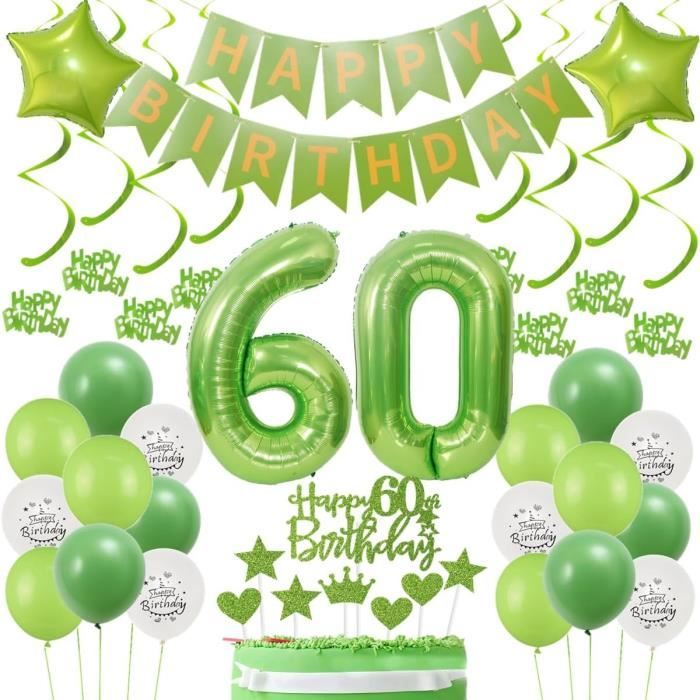 Kit Anniversaire 60 Ans Femme Beige Or – Écharpe Pailletée, Diadème Cristal, Ballons, Sash & Topper Gâteau, Déco Élégante Et Féminine