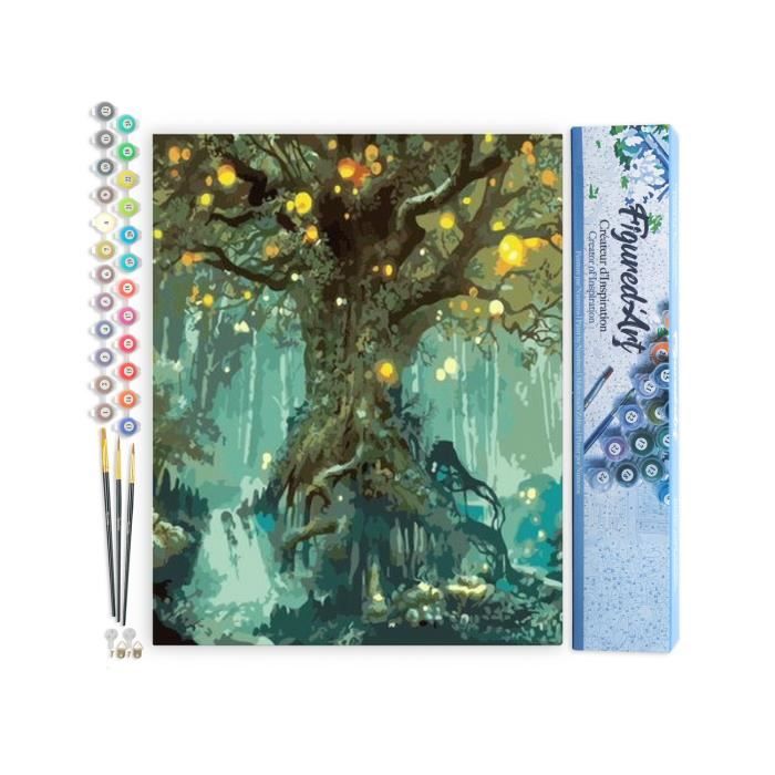 Figured' Art Peinture par numéros sur toile Adultes Arbre avec corps féminin - Kit de