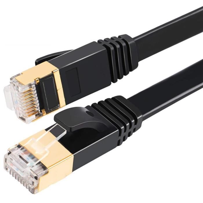 Câble plat Cat 7, 10 Gigabit, pour ordinateur, Xbox, PS4