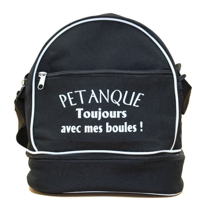 Sac bandoulière - Toujours avec mes boules - Modèle noir - Contient 3 boules - Poche zippée - Réglable