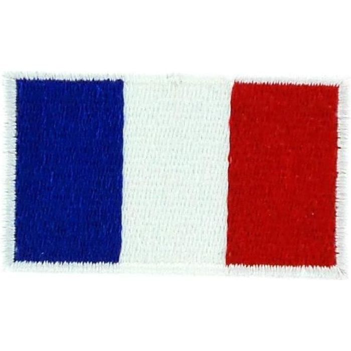 Écusson brodé drapeau France Rhône-Alpes rhônalpin 5x8cm Thermocollant 