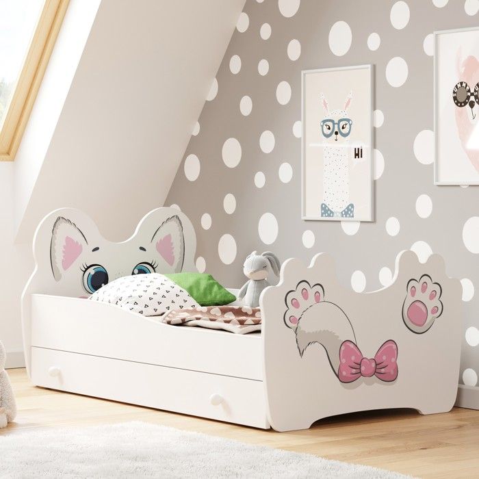 Lit enfant PINKCAT 160x80cm + tiroir + matelas