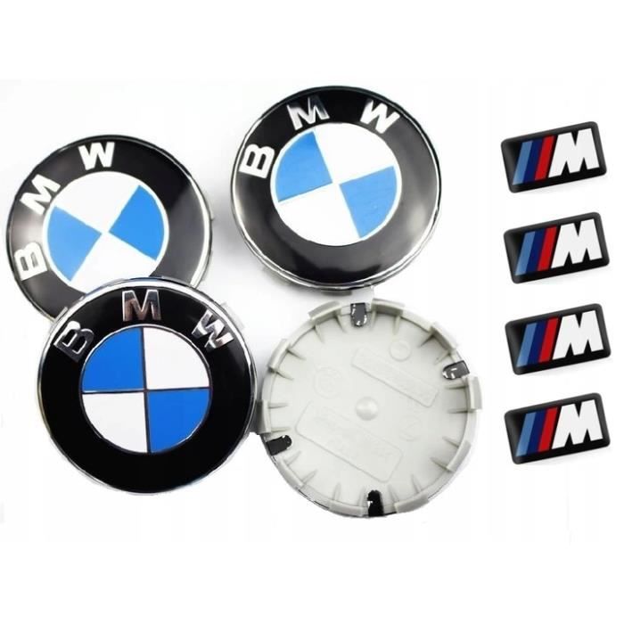 4 Pièces Cache Moyeux BMW 68mm, Aluminium+ABS, Cache Roue Centrale Accessoires Voiture 98996837