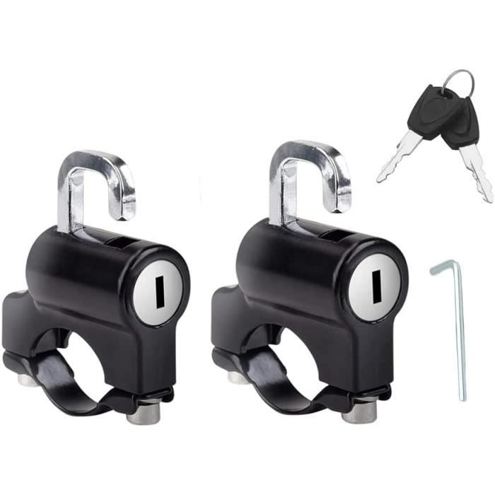 Dfuqanb Antivol Casque Moto 2 Pièces - Cadenas Universel Guidon 22-28mm | Sécurité Vélo & Scooter