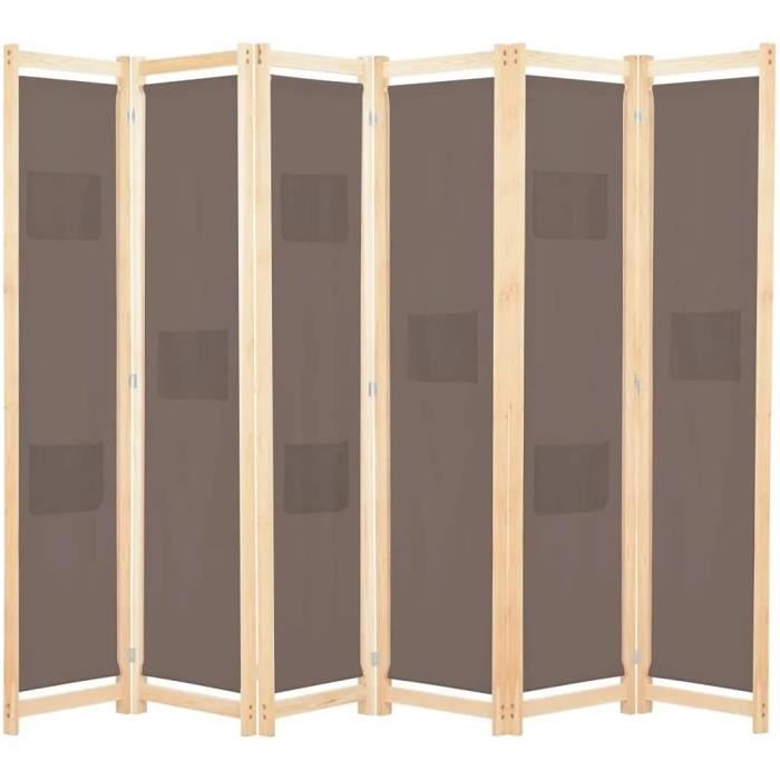 Paravent Court En Bois Rotin Bambou - 4 Panneaux, 50x30 Cm Chacun, Séparation Pièce Déco Bureau - 11