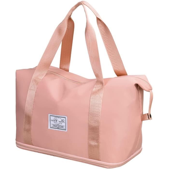 Sac De Voyage Pliable Enoh Grande Capacité 20-35L - Léger, Imperméable, Rouge/Violet (Neuf)