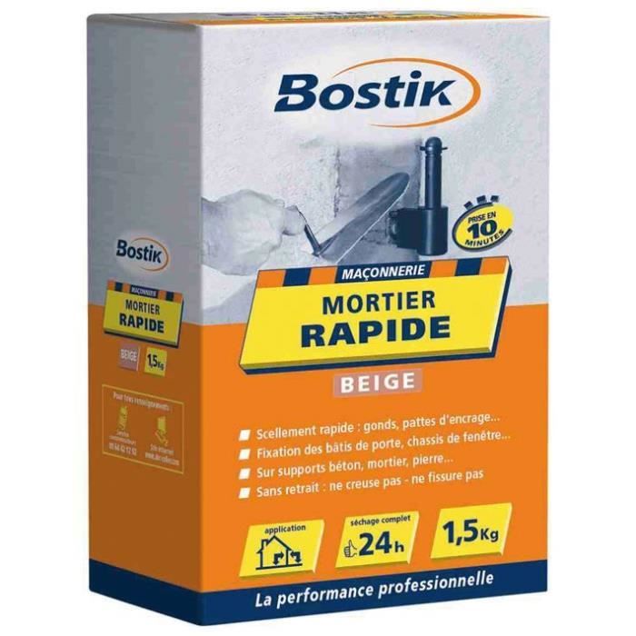 Mortier rapide - BOSTIK - 30602264 - Orange - Bricolage - Intérieur