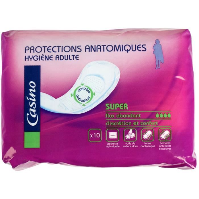 Serviettes hygiéniques pour fuites urinaires CASINO Incontinence forte Lot de 10 Cdiscount Serviettes hygiéniques pour fuites urinaires CASINO Incontinence forte Lot de 10 Cdiscount