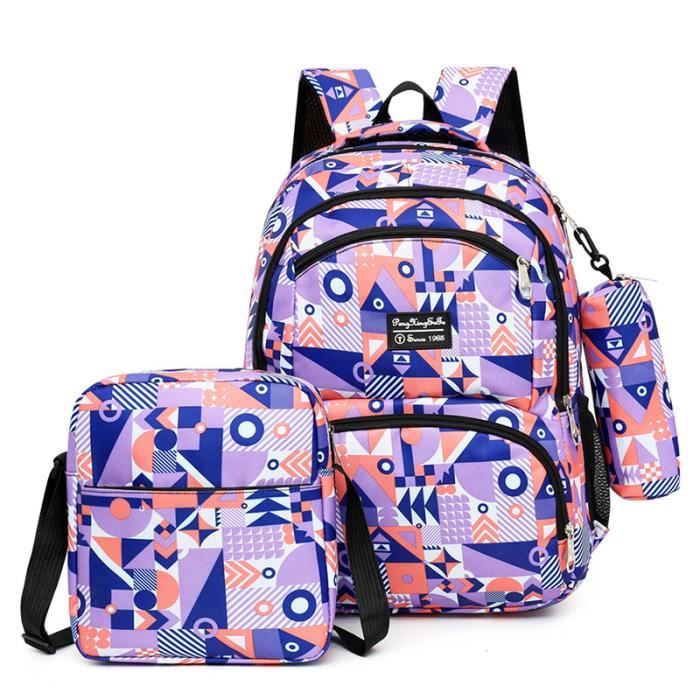 Asge Sac A Dos Scolaire Grand Sac Ecole Garcon Trousse Lycee Cartable Garçon Primaire Camouflage Sac A Dos Enfant Lumineux Cartable Ado Fille Primaire Cadeau 8 10 12 14 Ans Sac De, Bleu1, M, Sac à Dos