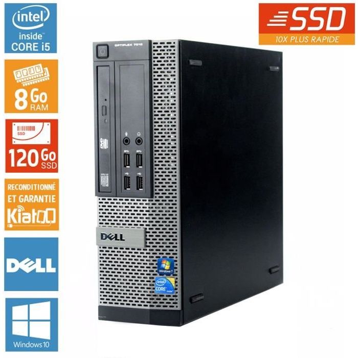 Dell - PC Bureau - Optiplex 790 - Intel Core i5 - RAM 8Go - Stockage 120Go SSD - Windows 10 - Reconditionné - Dell