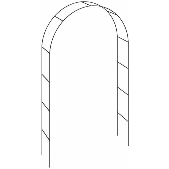 Arche de jardin 240x140x37cm Support pour plantes grimpantes Arche à rosiers Tuteur Décoration extérieure