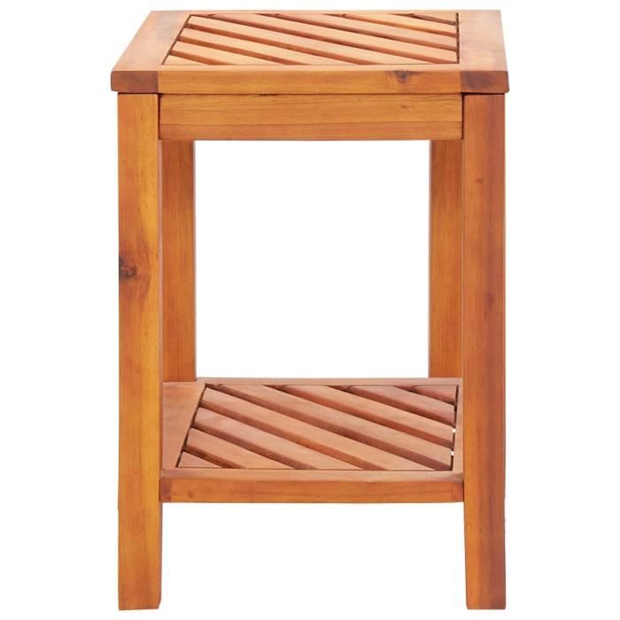 Table D'Appoint Acacia - Symbole Fleur De Vie - 30x30x23 Cm