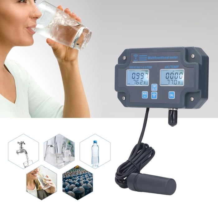 Testeur Eau 6-en-1 Portable – TDS, COD, TOC, UV275, EC, Température – Qualité Eau Robinet & Bouteille
