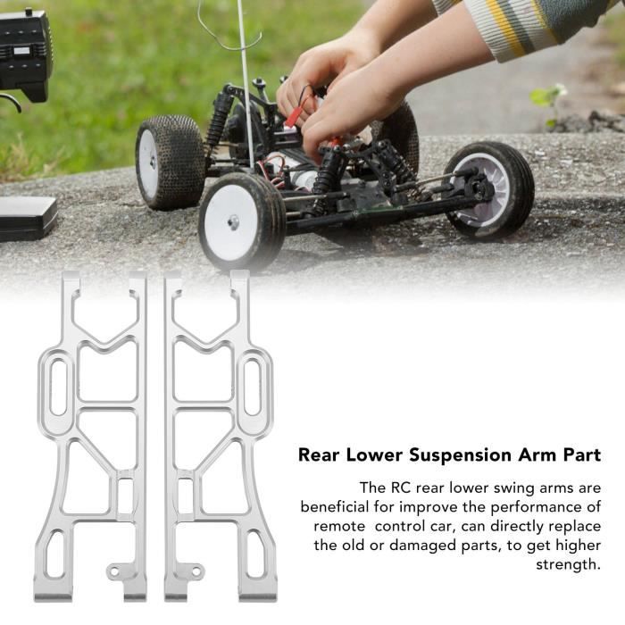 Bras Oscillant Arrière Métal – Pour Tamiya TT-02 TT02T 1/10, 2 Pièces, Renfort Châssis