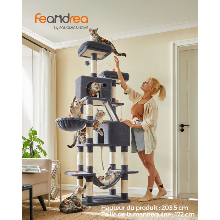 Feandrea Arbre &agrave; chat grand, Gris Fonc&eacute;