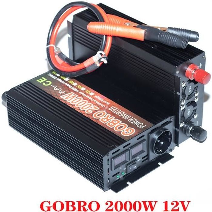 Convertisseur 12V à 220V 2000W onde pur sinus - Onduleur