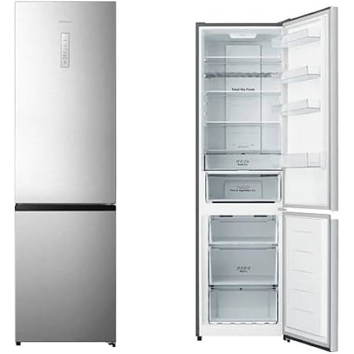 Hisense RB440N4ACD Réfrigérateur Combi capacité 336 l avec 2 mètres de haut tiroir à légumes 4 étoiles congélateur porte