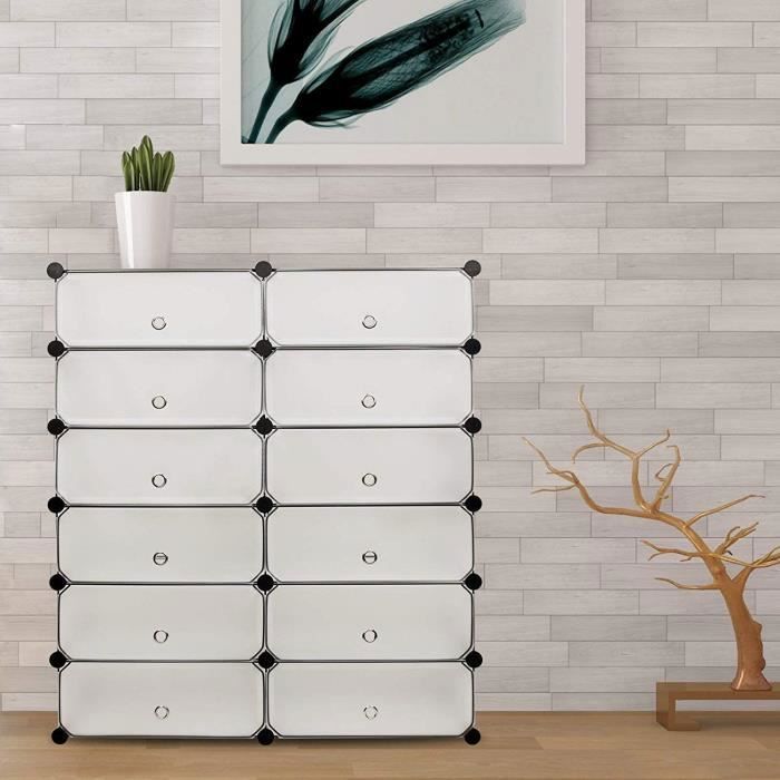Armoire A Chaussures En Plastique 12 Cubes Etagere A Chaussures