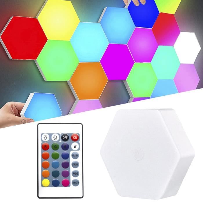 Generic Applique Murale Hexagone Décoration Créative Télécommande Lumière  LED à prix pas cher