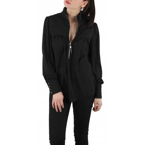 Chemisier Zippé Fantaisie Noir Broderies Tulle Save The Queen - Taille L Occasion