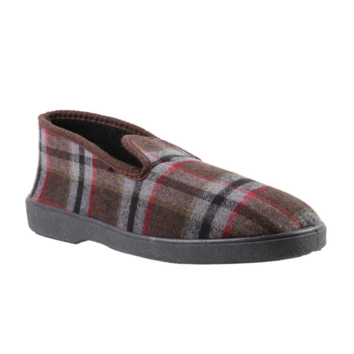 Chaussons Type Charentaise Marron Homme Marron Achat Vente Chausson Pantoufle Cdiscount