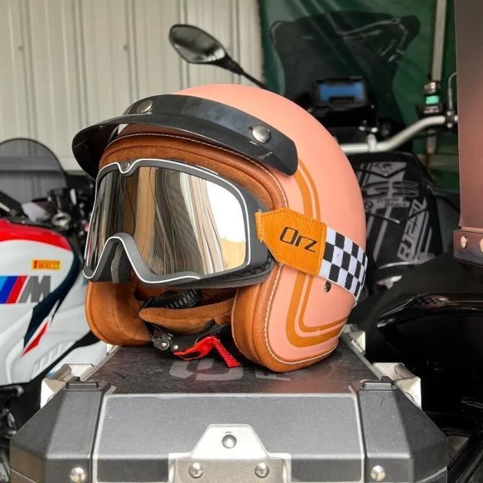 Casque Moto Demi-Jet Vintage Style Allemand - ECE Homologué - Homme & Femme - Cruiser, Scooter, Street Bike