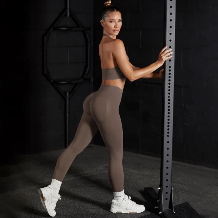 Ensemble Yoga Femme : Soutien-gorge De Sport + Legging Taille Haute Imprimé Léopard Bleu