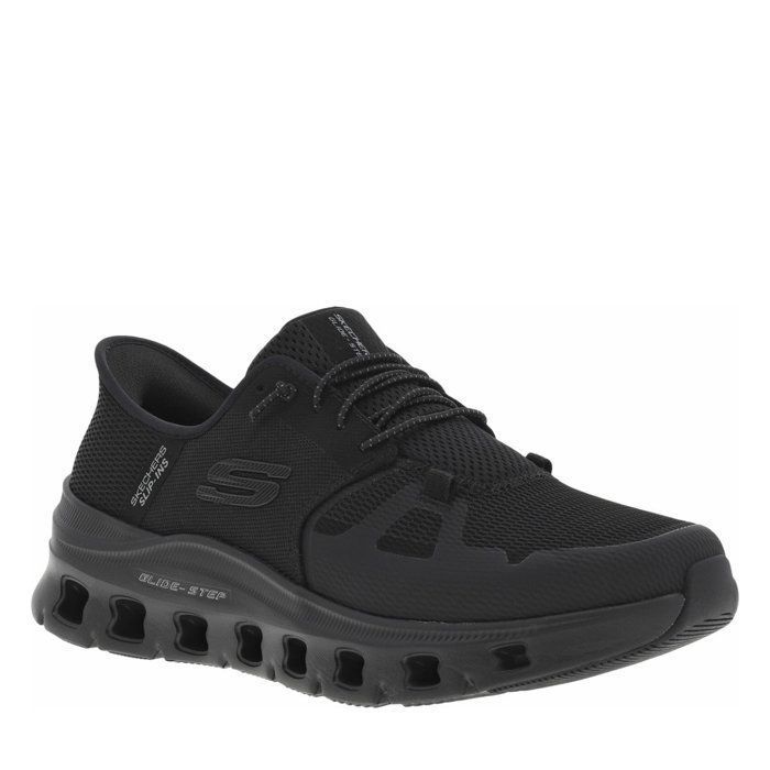 Skechers Baskets running noires avec des trous dans la semelle et à lacets ronds