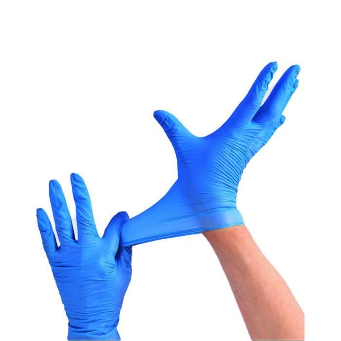 zjchao 100 Pi/èces Gants Jetables en Latex Non Poudre Taille S//M//L pour Le Tatouage la Coiffure Le Bricolage S, Bleu