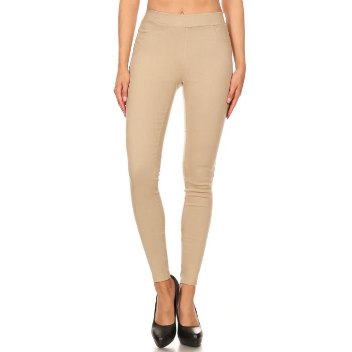 Jegging Confortable à Taille élastique Femme Brut