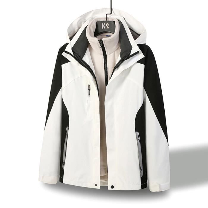 Veste De Pluie Imperméable 3 En 1 Pour Femme - Hiver, Coupe-vent, Capuche Et Doublure Softshell Amovible Pour Ski, Randonnée Et Sport
