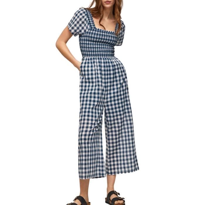 Combinaison Femme Pepe Jeans Mélodie - Pantalon Long Sans Manches, Col V, Fermeture Dos Zip - Style Décontracté