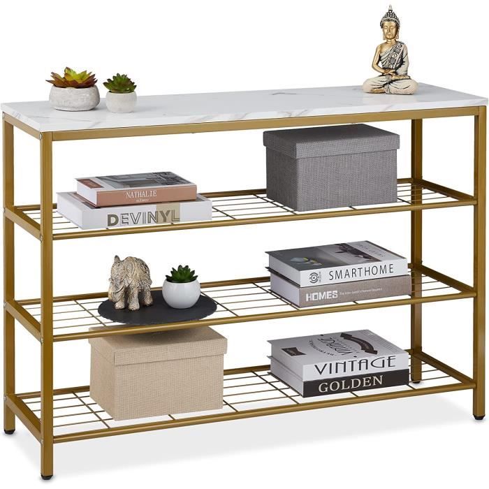 Table D'Appoint Bambou Relaxdays Avec Porte-Revues - 71,5x44,5x37 Cm - Naturel - Rangement Pratique