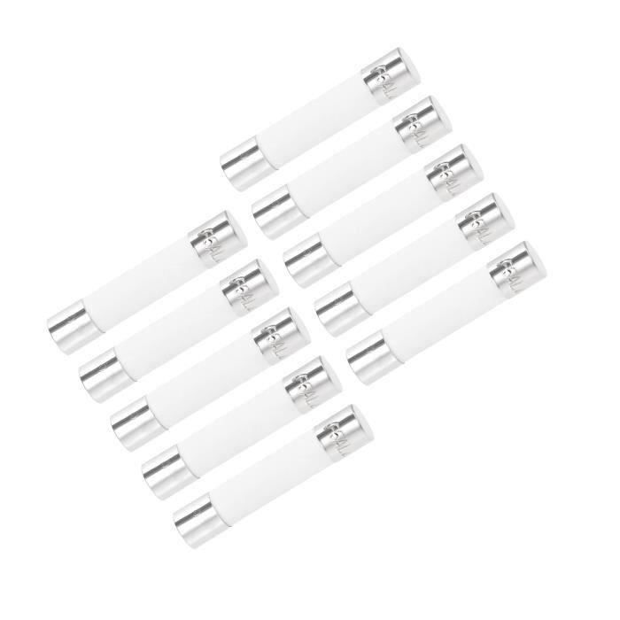 Lot De 5 Fusibles Céramique 20A 250V 6x25mm - Soufflage Rapide, Pour Lampes Économie D'Énergie | Marque Uxcell