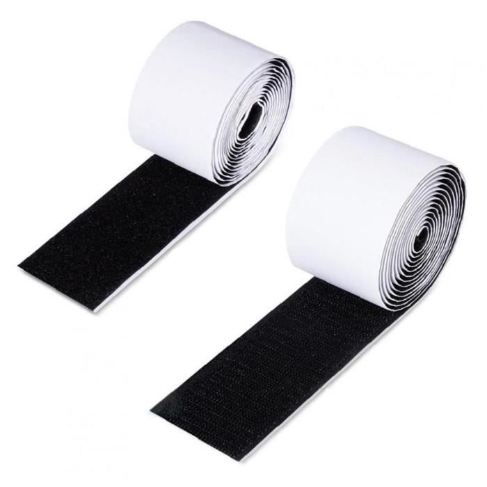 Ruban Adhésif Velcro (crochet Et Boucle) - 6,6 Pieds X 1,96 Pouces - Noir - Neuf