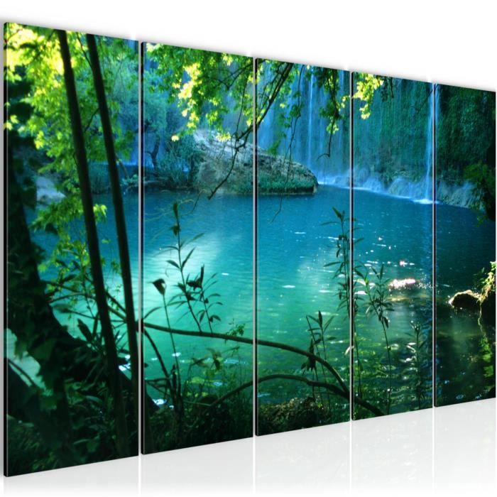 Toile canevas images nature Forêt Paysage Wolf peintures murales XXL Salon 3 Couleur