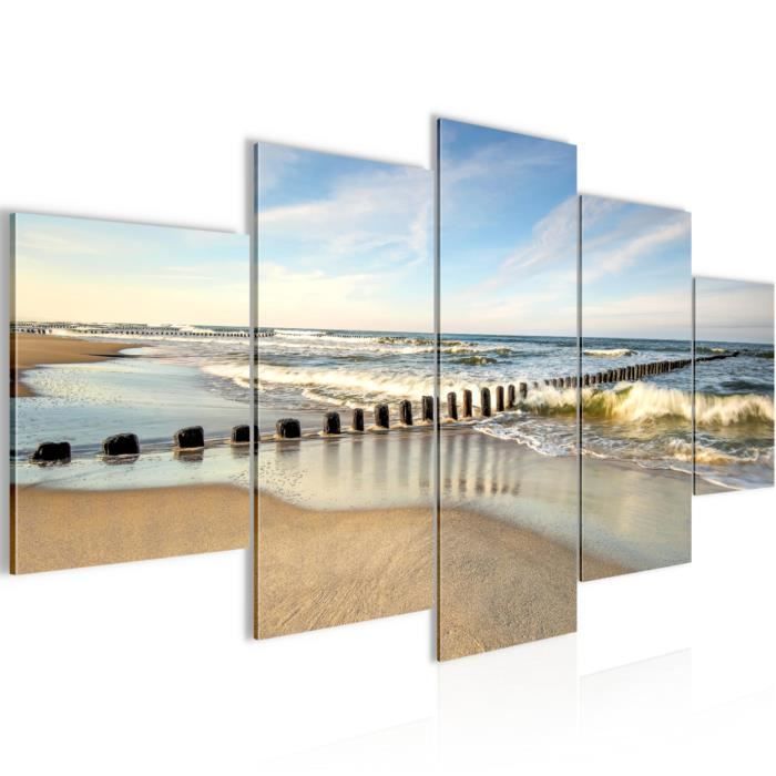 Tableau Sur Toile 200x100cm – Motif Palmier Plage – Visario – Prêt à Accrocher