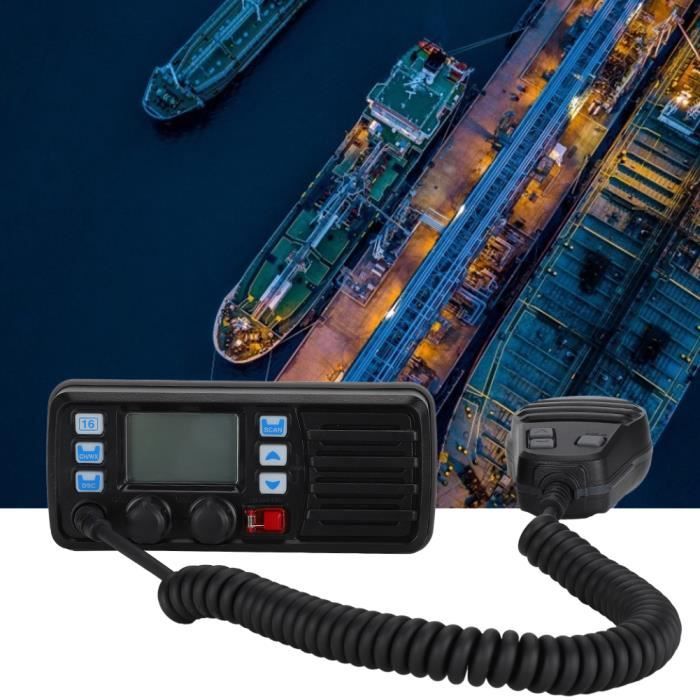 Retevis RM20 - Radio Marine Fixe VHF 25W Avec GPS - Étanchéité IP67 - Appels DSC - Haut-Parleur Externe - Pour Bateaux Et Navigation