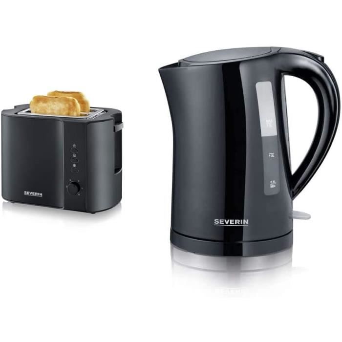 SEVERIN Grille-Pain Automatique 800W 2 Fentes - Toaster Rouge/Noir Avec Fonction Décongélation Et Support Viennoiseries