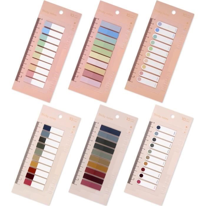 Leucasa 900 Pièces Marque Page Adhesif 9 Couleurs Feuillets Autocollants Morandi Sticky Notes Pour La Lecture, L'Écriture, L'Étude, Le Bureau, L' École, L'Agenda Memo
