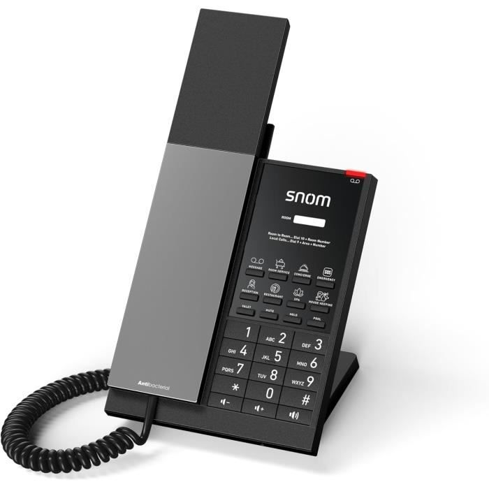 Téléphone DECT - SNOM - HD350W - Boîtier antibactérien - Grand affichage - Répondeur