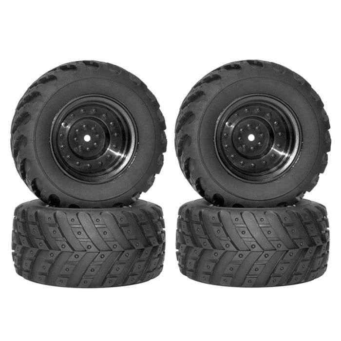 Lot De 4 Pneus En Caoutchouc Pour HPI Kyosho Tamiya TT02 XV-01 – 1/10 RC – Gris – Faciles à Installer
