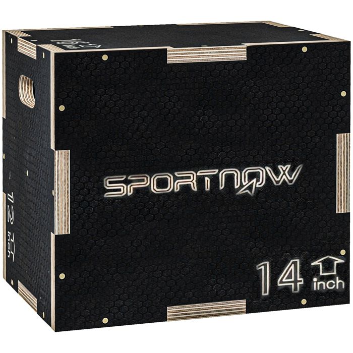 Box Jump - SPORTNOW - pliométrie 3 en 1 boîte à saut antidérapant fitness entraînement plyobox - bois - 30/35/40 cm - noir