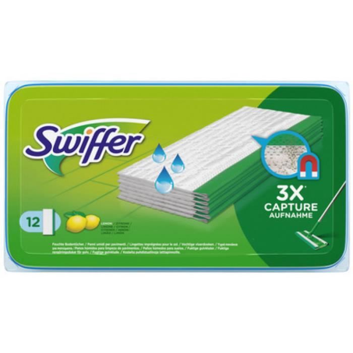 Swiffer - 12x10 Lingettes Humides Antibactériennes Swiffer