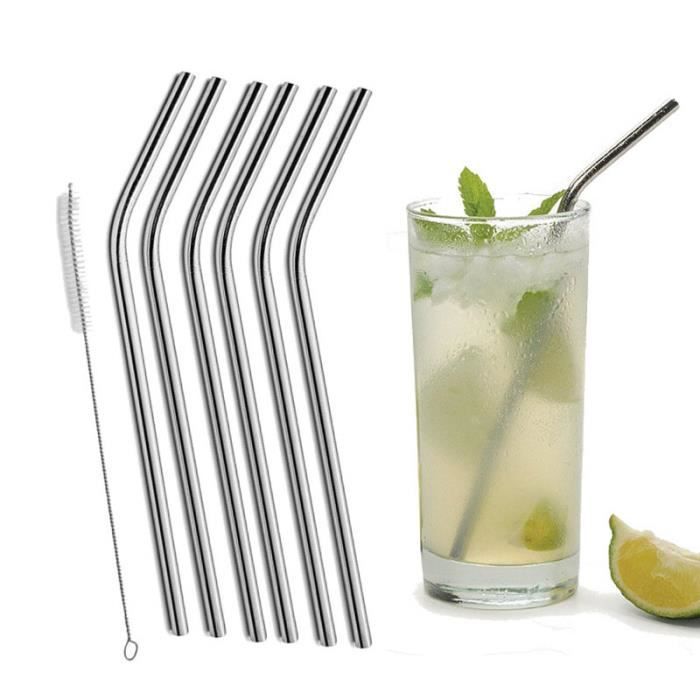Long Clair en plastique réutilisable remplacement pailles avec brosse 12 Pièce 11/"