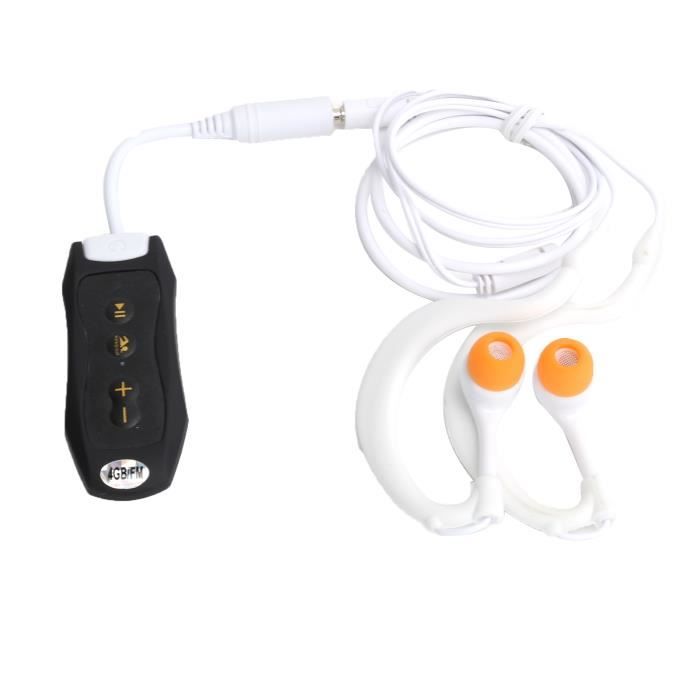 TMISHION Lecteur de musique de natation Lecteur de Musique FM Étanche IPX8 4 Go MP3 de Sport de Plongée Portable avec Écouteur et