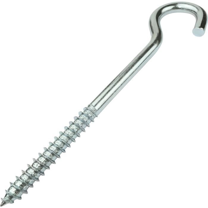 Câble Rideau 2m Smatime | Avec Pitons Et Crochets | Blanc | Pour Voilages, Décorations | Fixation Facile