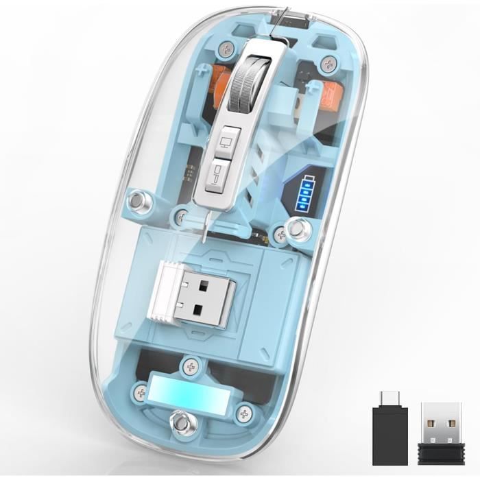 Souris Sans Fil 2-en-1 Bluetooth Et 2.4G - Rechargeable, 800/1200/1600 DPI, Silencieuse | Coloris Macaron