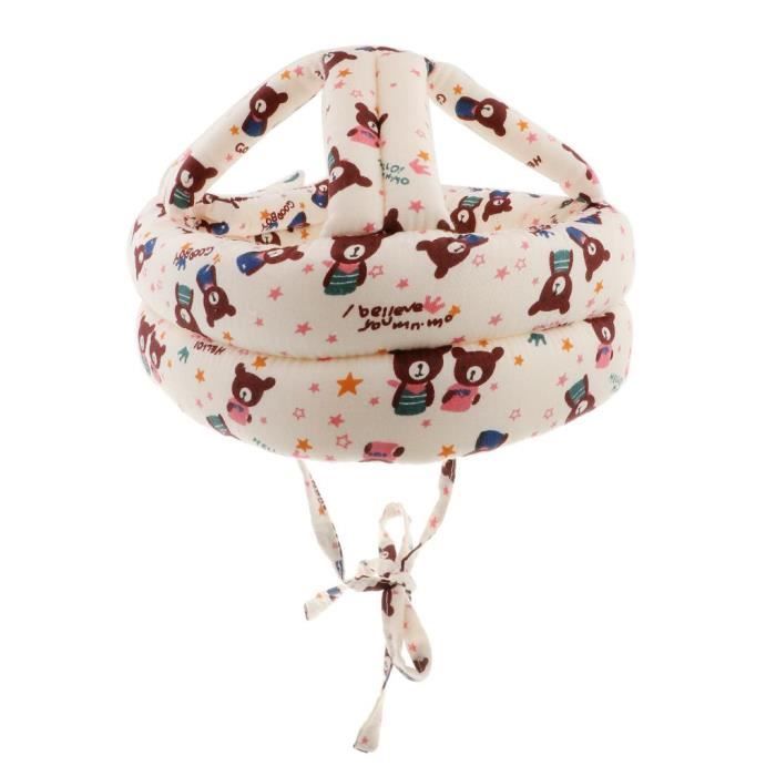 Casqu Securit Bebe Marche,Casque Mousse pour Bébé, Enfant Réglable Chapeau de Protection,Casque de Sécurité pour Bébé en Coton Réglable pour Ramper et Marcher Anti Chute Bebe pour Garçon Fille 5 Mois